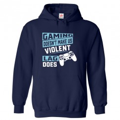 Funny Gaming Doesn't Make Us Violent Lag Does Gamer Joke Hood For Kids & Adults Unisex Hoodie